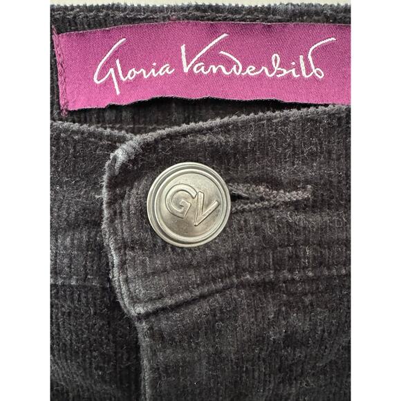 Vintage Gloria Vanderbilt 10 black corduroy high waisted pants Straight leg - Picture 2 of 6